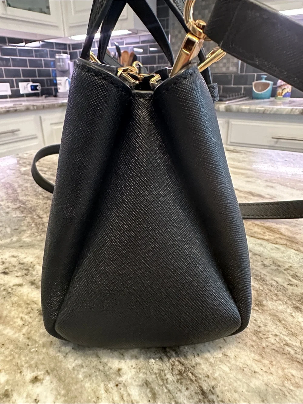 Tory Burch Emerson Mini Tote Black Saffiano Leather Bag 146394